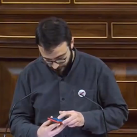 Pablo Hasél suena en el Congreso de los Diputados el día de su detención