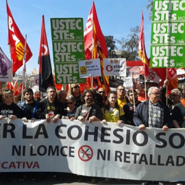 La manifestació de Barcelona contra la LOMCE. EUROPA PRESS