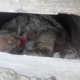 Estado de una tumba del cementerio viejo de Benamaurel