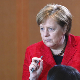 Angela Merkel en una intervención ante su grupo parlamentario en el Bundestag. REUTERS/Fabrizio Bensch