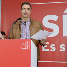 El candidato a la Secretaría General del PSOE, Pedro Sánchez, participa en un acto abierto con militantes, afiliados y simpatizantes organizado por la Plataforma Palencia. /EFE