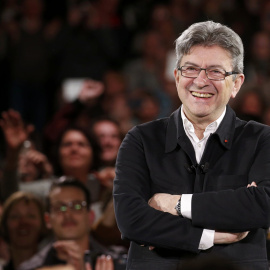 El candidato izquierdista a las elecciones presidenciales francesas, Jean-Luc Mélenchon, en uno de sus mítines de campaña. REUTERS/Pascal Rossignol