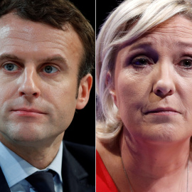 Emanuel Macron (En marcha) y Marine Le Pen (Frente Nacional), candidatos a la presidencia de Francia.- REUTERS