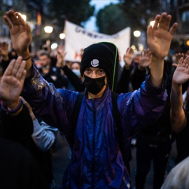 Manifestación contra las leyes represivas del Estado en Madrid