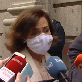 Carmen Calvo justifica la prohibición de las manifestaciones del 8M en Madrid