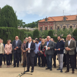 L'acte de suport a Forcadell i la resta de membres de la Mesa del Parlament investigats. @JuntspelSi