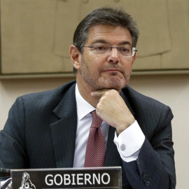 El ministro de Justicia, Rafael Catalá, durante su comparecencia ante la Comisión de Justicia del Congreso. EFE/Emilio Naranjo