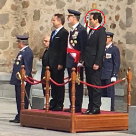 El secretario de Estado de Seguridad, José Antonio Nieto, en un homenaje a "los caídos" franquistas.