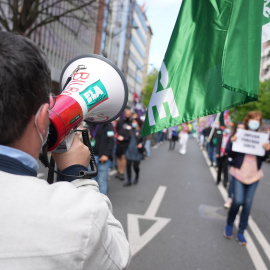 Manifestante del sindicato ELA