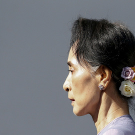 La líder del Partido Liga Nacional para la Democracia de Myanmar, Aung San Suu Kyi