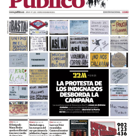 Portada de Público dedicada al 15M de mayo de 2011.- HEMEROTECA DEPÚBLICO