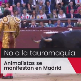 Animalistas se manifiestan en Madrid para decir 'no' a la tauromaquia