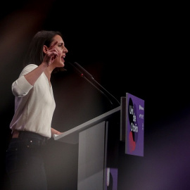 La secretaria política de Podemos y eurodiputada, Irene Montero, interviene durante el acto central de la Universidad de Otoño de Podemos el pasado 19 de octubre.  - Ricardo Rubio / Europa Press