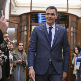 El presidente del Gobierno, Pedro Sánchez, en el pleno celebrado este jueves en el Congreso