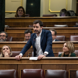 El portavoz de Podemos en el congreso, Javier Sánchez Serna, durante un pleno en el Congreso de los Diputados, a 19 de noviembre de 2024, en Madrid.