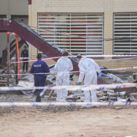 El colegio Luis Vives tras el derrumbe del porchado, a 24 de noviembre de 2024, en Massanassa, València.