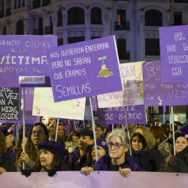 Un momento de la manifestación en Santander, este lunes.