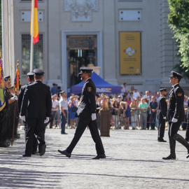 Homenaje a los caídos durante el acto del día de la Policía Nacional, a 2 de octubre de 2023, en Sevilla.