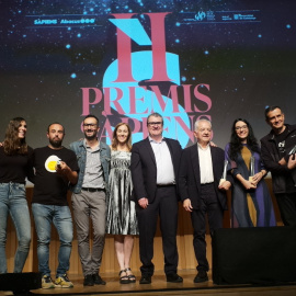 Imatge de grup dels premiats de la segona edició dels Premis Sàpiens