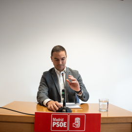 El ya exsecretario general del PSOE de Madrid, Juan Lobato, durante su intervención en la Asamblea de Madrid de este martes.