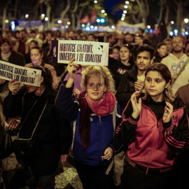 23/11/2024 - Un moment de la manifestació de dissabte a Barcelona per reclamar la rebaixa dels lloguers.