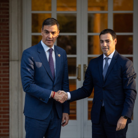 El presidente del gobierno, Pedro Sánchez (i), y el lehendakari, Imanol Pradales (d), durante un encuentro antes de la Comisión Bilateral de Cooperación del Estado - Euskadi, a 27 de noviembre de 2024.