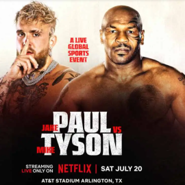  Tyson y Paul en el cartel promocional de su combate en Netflix