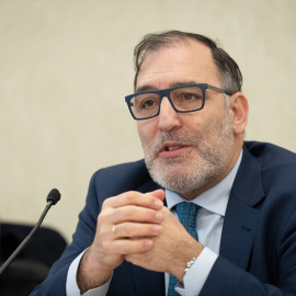  El juez de la Audiencia Nacional, Eloy Velasco, interviene durante un seminario sobre ciberdelincuencia, en Barcelona. David Zorrakino / Europa Press.