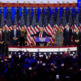  Donald Trump habla durante su fiesta de la noche de las elecciones, en Florida, una vez que se supo ganador. Matias J. Ocner/ Europa Press.