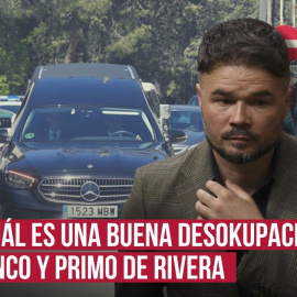 Rufián: "¿Saben cuál es la única buena desokupación? La de Franco y Primo de Rivera"