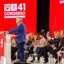 El secretario de Organización del PSOE, Santos Cerdán, este sábado en el Congreso Federal que el partido celebra en Sevilla.