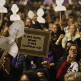 Imágenes de la manifestación con motivo del 25N en Málaga. A 25 de noviembre de 2024, en Málaga, Andalucía.