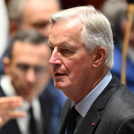 El primer ministro francés, Michel Barnier, durante una sesión en la Asamblea Nacional.