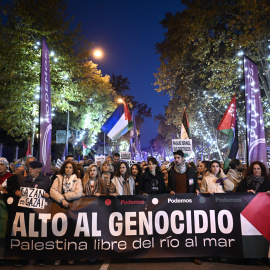 Manifestación para protestar contra el genocidio en Palestina, a 5 de diciembre de 2024.