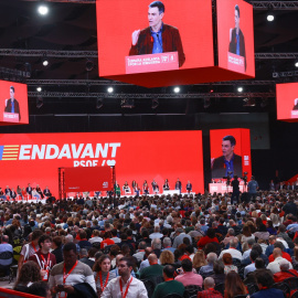  El Presidente del Gobierno, Pedro Sánchez, durante el 41 Congreso Federal del PSOE en el Palacio de Congresos y Exposiciones.Rocío Ruz / Europa Press