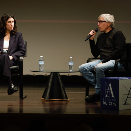 David Trueba y Elena Martín, nominados a los Goya a Mejor Dirección, durante un encuentro con el público de Valladolid. Foto: Fernando Blanco (Academia de Cine)