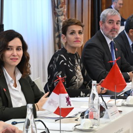 La presidenta de la Comunidad de Madrid, Isabel Díaz Ayuso, la presidenta del Gobierno de Navarra, María Chivite, el presidente del Gobierno de Canarias, Fernando Clavijo, y el presidente de la Generalitat Valenciana, Carlos Mazón, durante la XXVII Conferencia de Presidentes, en el Palacio de la Magdalena, a 13 de diciembre de 2024, en Santander, Cantabria (España). La conferencia se celebra tras más de dos años sin convocarse, en una cita en la que el foco está puesto en la financiación autonómica en Cataluña, aunque el orden del día también incluye vivienda, migración y sanidad.Nacho Cubero / Europa Press13 DICIEMBRE 2024;CONFERENCIA;PRESIDENTES;CCAA;COMUNIDADES AUTÓNOMAS13/12/2024