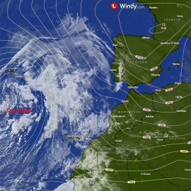 Imagen de satélite de la borrasca Dorothea sobre Canarias.