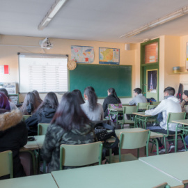 Un aula del IES Menéndez Pelayo de Getafe. Imagen de archivo.