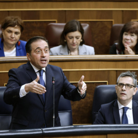 El ministro de Exteriores, José Manuel Albares, interviene este miércoles en la última sesión de control del año en el Congreso