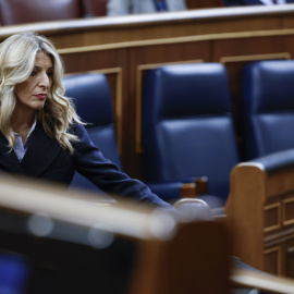 La ministra de Trabajo, Yolanda Díaz, en el Congreso.