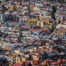 Panoràmica de la ciutat de Barcelona, en una imatge d'arxiu