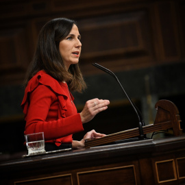 La líder de Podemos, Ione Belarra, interviene durante una sesión plenaria en el Congreso de los Diputados.