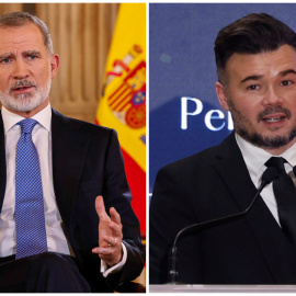 Combo de fotografías de Felipe VI y Gabriel Rufián.