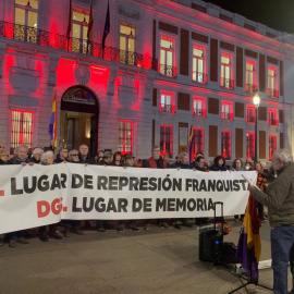 Concentración ante el edificio de la antigua DGS de la Puerta del Sol, el 30 de enero de 2024