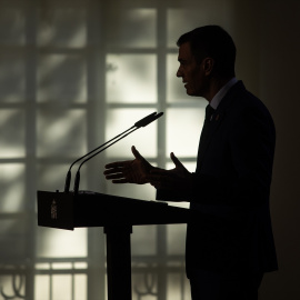 El presidente del Gobierno, Pedro Sánchez, durante una rueda de prensa posterior a la reunión del Consejo de Ministros, a 23 de diciembre de 2024, en Madrid