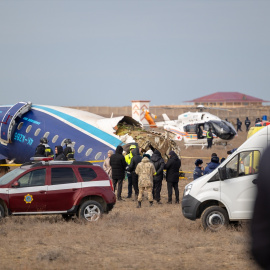 Imagen del accidente del avión de Azerbaijan Airlines en KazajistánISA TAZHENBAYEV / XINHUA NEWS / CONTACTOPHOTO26/12/2024 ONLY FOR USE IN SPAIN