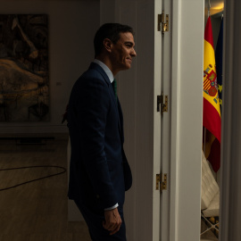 El presidente del Gobierno, Pedro Sánchez, en una rueda de prensa, a 23 de diciembre de 2024, en Madrid.