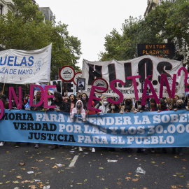 Protesta de las Abuelas de Plaza de Mayo contra las desapariciones forzadas en Argentina, a 27 de agosto de 2022.