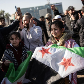 Manifestación improvisada en la plaza Omeya de Damasco, Siria, a 3 de enero de 2025.